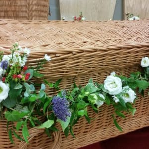 Natural Coffin Garland with Flowers